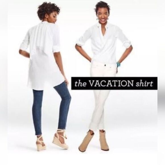 CAbi 5057 White The Vacation Shirt Small NWT - Picture 1 of 8